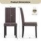 Modern Set of 2 Faux Linen Upholstery Dining Chairs with Rubber Wood Frame and Ergonomic Seat
